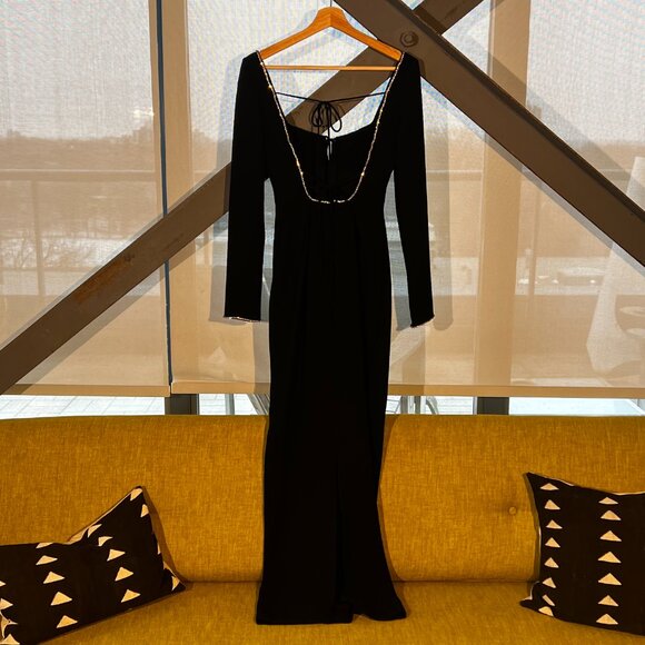 XS House of CB ROSA Black Crystal Embellished Maxi Dress - Picture 4 of 13